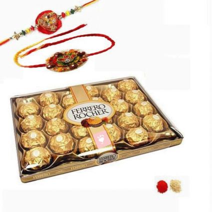 Designer Rakhi With Ferrero Rocher