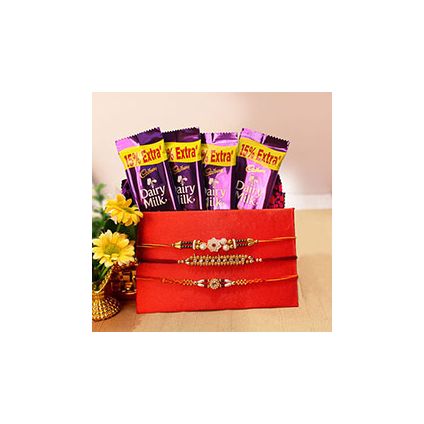 Dairy Milk with 3 Rakhi set