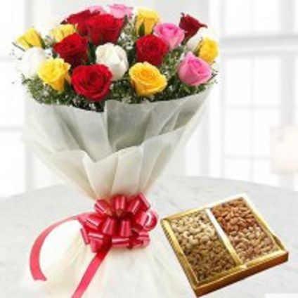 Mixed roses and Dry fruits.