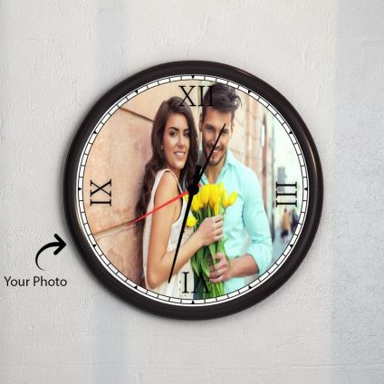 Personalised Photo Wooden Black Watch