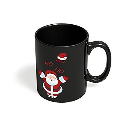PosterGuy Santa Claus Ho-Ho-Ho Illustration Christmas, Santa Claus, Party, Funny Black Coffee Mug
