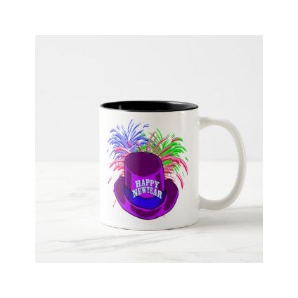 New Year's Hat And Fire Works Mug
