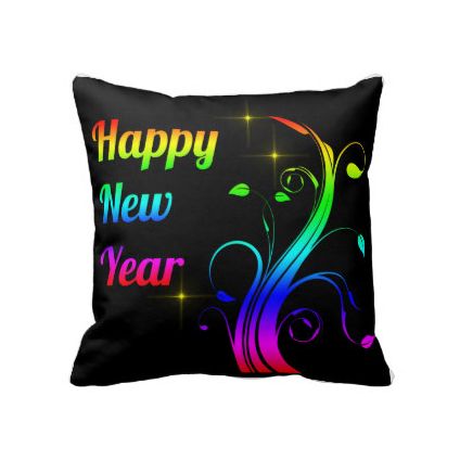 Happy New Year colorful Throw Cushion