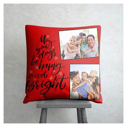 Happy and Bright Personalized New Year Cushion