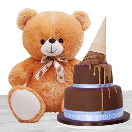 2-tier Chocolate Cake, Teddy Bear (12 inches)