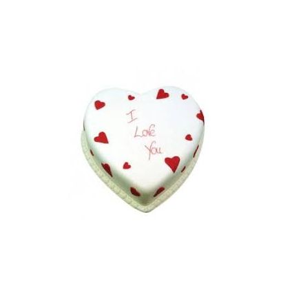 Eggless Heart Shape Vanilla Cake