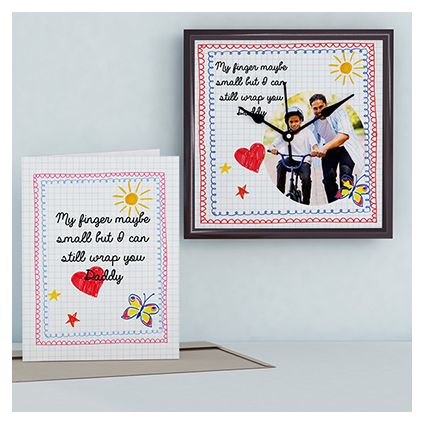 Daddy Dearest Personalized Clock and Card Combo