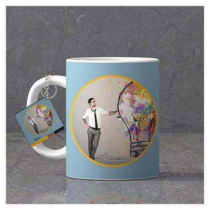 Creative thinking Personalized Father's day Keychain & Mug combo