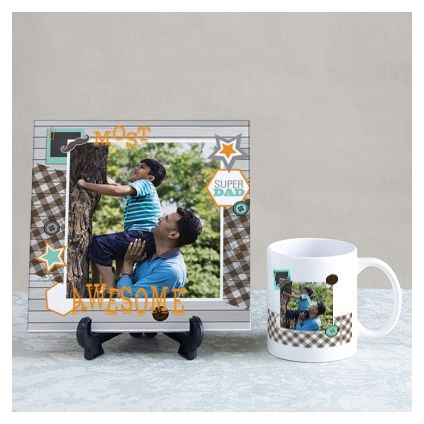 Most Awesome Dad Personalized Tile & Mug Hamper