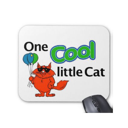 Cool cat kids mouse pad