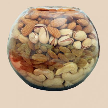 Classic Dry Fruits with Round Vase