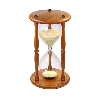 wooden hourglass showpiece