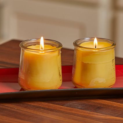 Glass candles Yellow
