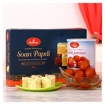 Gulab Jamun with Desi Ghee Soan Papdi