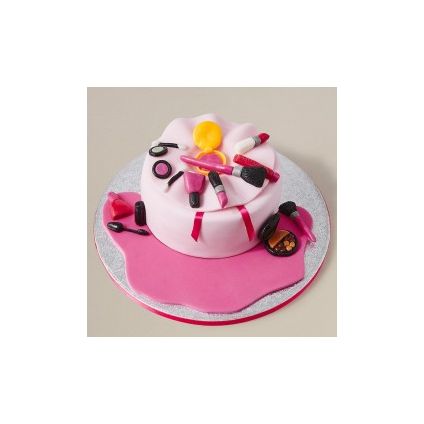 Pink fondant make up cake 2 Kg