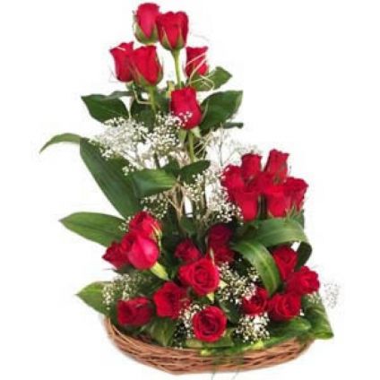 Basket of Red Roses