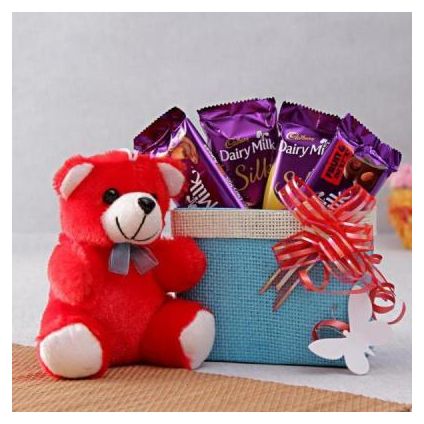 Chocolates Basket with Teddy