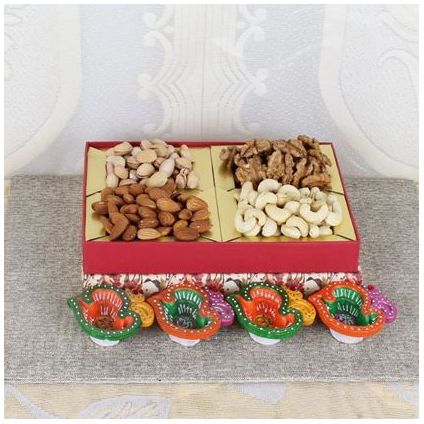 Mixed Fruits With Diyas