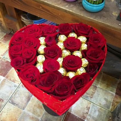 Flowers with Ferrero rocher