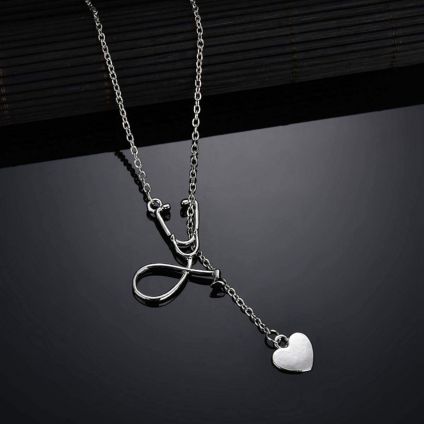 Doctor Nurse Stethoscope Heart Necklace