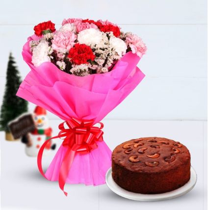 Carnation with Plum cake