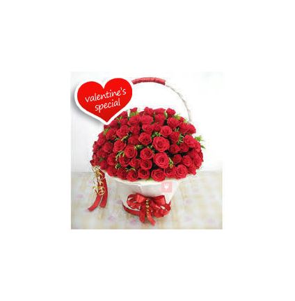 Basket of 200 Red Roses