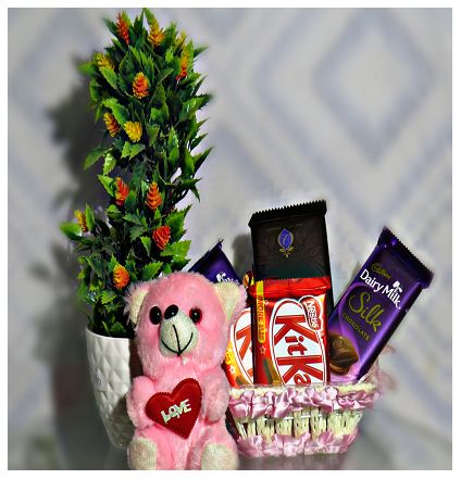 Basket of Chocolate with teddy