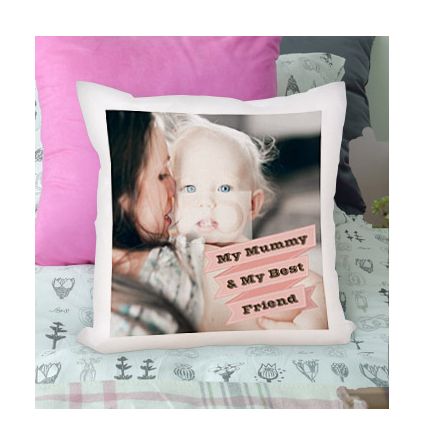Personalised Cushion - Photo Upload Pink Banner