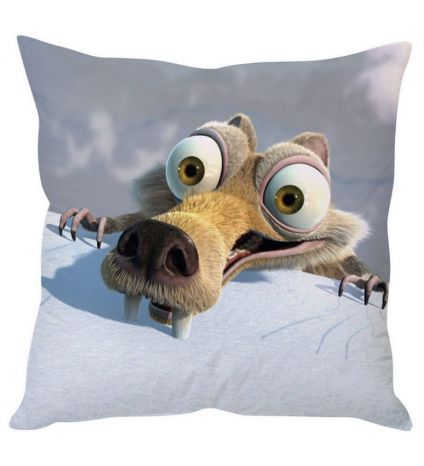 Ice Age White Silk Cushion