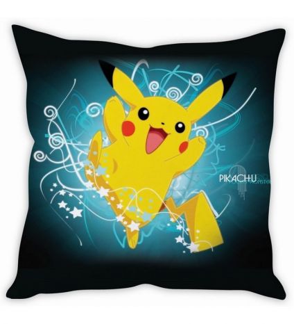 Pikachu Pokmon Black & Blue Silk Cushion