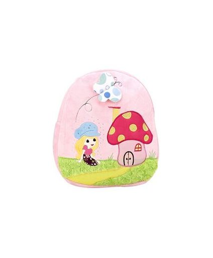 Mushroom House Embroider Soft Toy Bag Light Pink