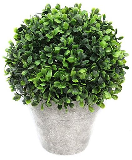 Green Plastic Eucalyptus Topiary Ball Plant