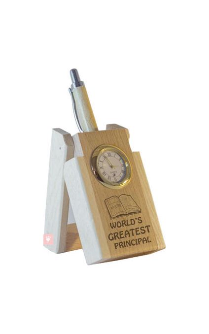 World's Greatest Principal Pen with Stand and Clock.