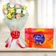 Red roses with cadbury celebration