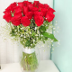 20 Red Roses with Vase