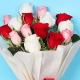 12 mixed Roses with Vase